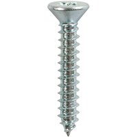 Zinc-plated self-tapping screw with countersunk head and PZ drive, 6 x 3/4 inch size, by TIMCO.