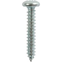 Zinc-plated self-tapping screw with pan head and Phillips drive, 6 x 3/8 size, by TIMCO, pack of 25.