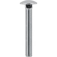 Silver TIMCO carriage bolt, A2 stainless steel, M8 x 100mm, round head, threaded shaft, bag of 5.