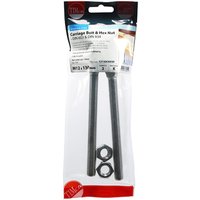 Stainless steel carriage bolts and hex nuts, M12 x 130mm, in clear TIMpac packaging by TIMCO.