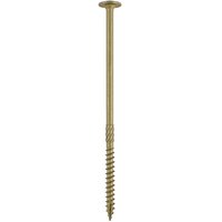 Green TIMCO timber screw, 6.7x150mm, with a wafer head and coarse thread, designed for exterior use.