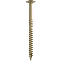 Green organic TIMCO timber screw with wafer head, sharp tip, and spiral threads, size 6.7 x 150 mm.