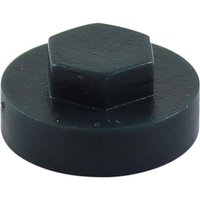 Anthracite hex head cover cap, 16mm, dark grey, round base with raised hexagonal center by TIMCO.