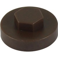 Van Dyke Brown TIMCO hex head cover cap, 19mm, with smooth round base and hexagonal top.