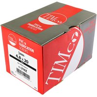 Red and gray box of Timco 215Z window fabrication screws with product details and logo on the side.