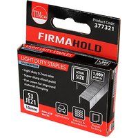 Black and red TIMCO box of light duty staples, chisel point, galvanised, 10mm, with product code 377321.