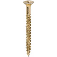 Yellow TIMCO screw, 4.0 x 40mm, double countersunk head, PZ drive, threaded shank, premium multi-use design.