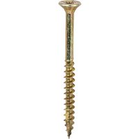 Yellow TIMCO C2 Clamp-Fix screw, 4.0 x 50mm, double countersunk head, coarse thread, single screw shown.