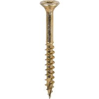 Yellow TIMCO C2 Clamp-Fix screw, 5.0 x 50mm, double countersunk head, sharp threaded body, single screw shown.