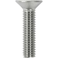 Countersunk A2 stainless steel socket screw, M6 x 16mm, silver, threaded shaft, flat top, by TIMCO, pack of 10.
