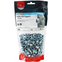 TIMCO Nylon Nuts Type P, Zinc M8, 300 pieces in a clear TIMbag with red and black label.