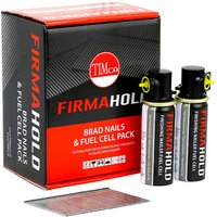 TIMCO Firmahold pack with 16G galvanised brad nails and two fuel cells, in a red and black box.