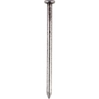 Bright silver round wire nail, 40mm length, smooth shank, flat head, pointed tip.