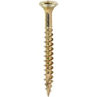 Gold Timco C2 Clamp-Fix countersunk Pozi wood screw with sharp tip and spiral threads.