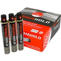 Timco Firmahold trade pack with collated clipped head nails, ring shank, and three fuel cells in red and black packaging.
