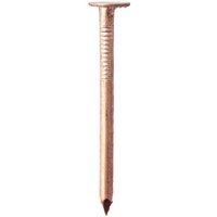 Copper clout nail by TIMCO, 30mm length, 2.65mm diameter, with flat head and ribbed shank.