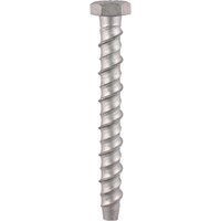 Silver Timco Multi-Fix masonry bolt with hex head and spiral thread, size 10.0 x 60, box of 50.
