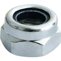 Timco NT12Z Nylon Nut, Type T, Zinc M12, silver hexagonal shape with black nylon insert, box of 100.
