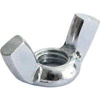 Zinc-plated Timco wing nut M16 with two flat wings for easy hand tightening, shiny silver finish.