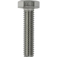 Hex set screw, A2 stainless steel, M8 x 20mm, silver, hexagonal head, threaded shaft, pack of 10 by TIMCO.