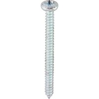 Timco self-tapping screw with zinc finish, pan head, and Pozidriv drive, shown vertically against a white background.