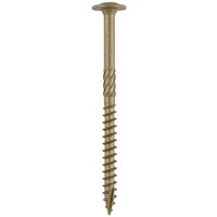 Timco Wafer Torx Head Index wood screw, bronze finish, with spiral threads and flat, wide head.