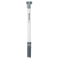 Topeak Road Master Blaster hand pump, silver with gray handle and nozzle, sleek cylindrical design.