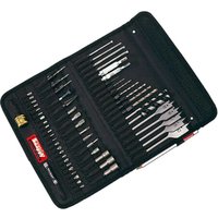 Black Trend 60 Piece Snappy Tool Holder and Bit Set with various drill bits organized in a zippered case.