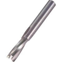 Acrylic spiral upcut bit, 6.3mm diameter, silver, cylindrical shank, sharp cutting edge, by Trend.