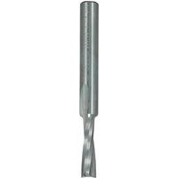 Acrylic spiral upcut cutter, 3mm diameter, silver finish, cylindrical shank, by Trend.