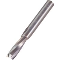 Acrylic spiral upcut cutter, silver, cylindrical shank, single flute design by Trend.