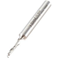 Silver Trend aluminium UPVC single flute helical upcut cutter with engraved branding and spiral cutting edge.