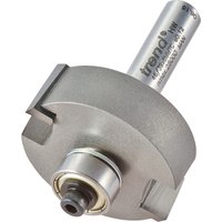 Bearing guided rebater with 35mm diameter, silver finish, cylindrical shank, and cutting edges by Trend.