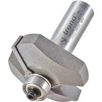 Trend Bearing Guided Bevel Chamfer Router Cutter with silver cylindrical shank and angled cutting edge.
