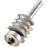 Bearing guided multi-reed cutter with silver cylindrical shank and grooved cutting edges by Trend.