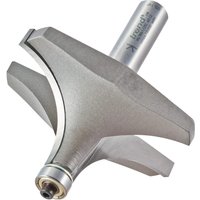 Trend silver ovolo cutter with 31.8mm radius, bearing guided, cylindrical shank, sharp curved edges.