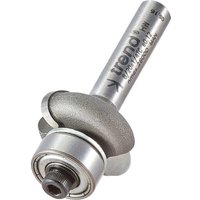 Trend Bearing Guided Radius Sunk Bead Router Cutter with silver shaft, round bearing, and curved cutting edge.