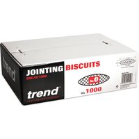 White and black Trend jointing biscuits box, labeled No 0, 1000 pieces, with red and black text.