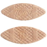 Wooden oval biscuits with "trend" and "20" embossed, featuring a textured diamond pattern, pack of 100.