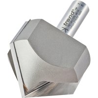 Chamfer V Groove Cutter by Trend, silver with 45-degree angle, cylindrical shank, engraved branding.