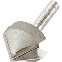 Chamfer V groove cutter with 45-degree angle, silver finish, cylindrical shank, engraved with "Trend" branding.