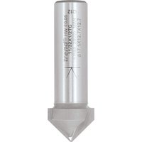 Trend chamfer V groove cutter, silver cylindrical body, 45-degree angled tip, engraved text on shaft.
