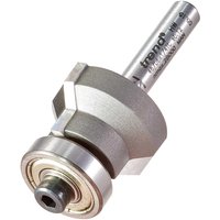 Trend Combi Trimmer Bearing Guided Router Cutter, silver metal with cylindrical shank and round bearing.