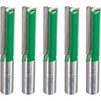 Set of five silver and green router cutters with sharp edges for kitchen fitting by Trend.