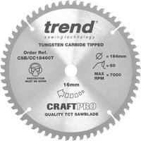 "Silver Trend Craft anti kickback thin kerf circular saw blade with tungsten carbide tips and 184mm diameter"