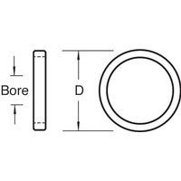 Circular metal bush washer with inner bore, labeled dimensions, and smooth edges, by Trend Craft.
