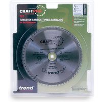 Trend Craft 190mm saw blade, 24 teeth, silver with black text, in clear packaging with green and black background.