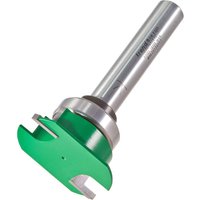 Trend CRAFTPRO Aquamac 21 Router Cutter, silver shaft, green cutting head, designed for precise woodwork recesses.