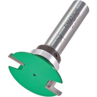 Trend CRAFTPRO Aquamac 63 Router Cutter, silver shaft with green circular blade and two cutting edges.