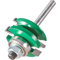 Trend CRAFTPRO router cutter with green ogee blades, silver shaft, and bearing guide.